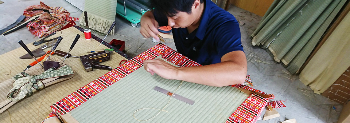 当店は素材にこだわり、国産畳を使用しています。